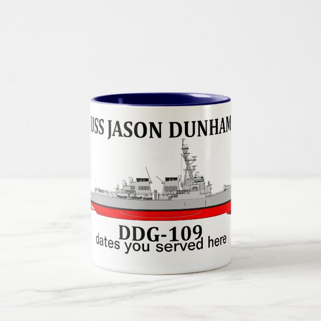 USS Jason Dunham, DDG-109, anpassbare Daten Zweifarbige Tasse (Mittel)
