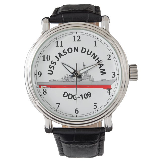USS JASON DUNHAM - DDG-109 - ARLEIGH BURKE WATCH ARMBANDUHR (Vorderseite)