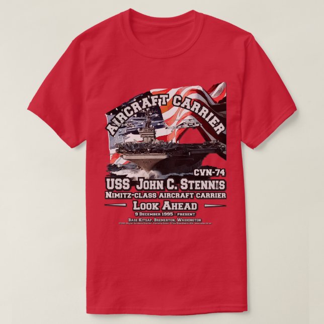 USS John C Stennis CVN74 Flugzeugträger T-Shirt (Design vorne)