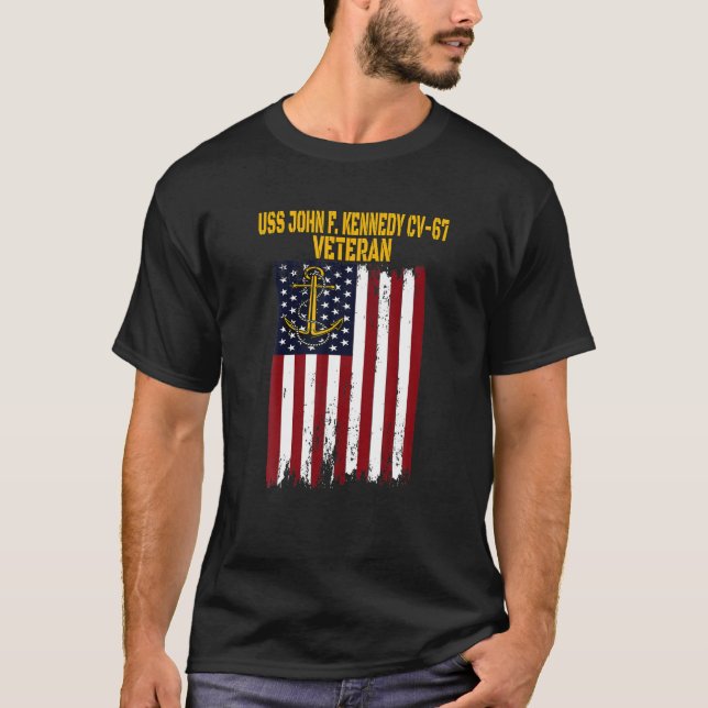 USS John F. Kennedy CV-67 Aircraft Carrier Veteran T-Shirt (Vorderseite)