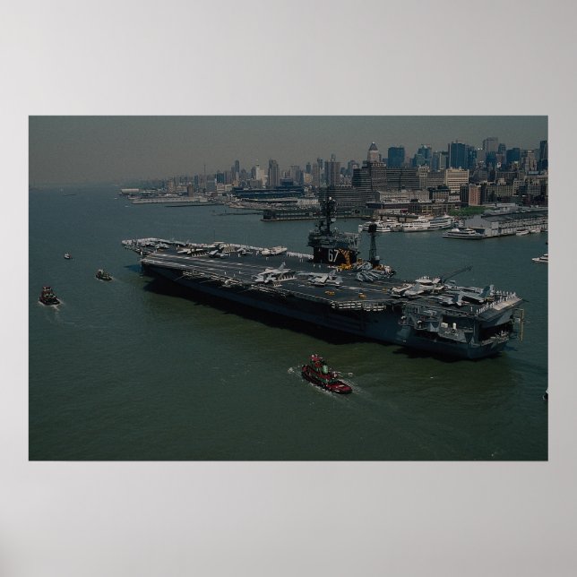 USS John F. Kennedy", in New Yorks Hudson R Poster (Vorne)