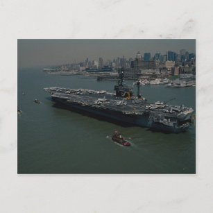 USS John F. Kennedy", in New Yorks Hudson R Postkarte