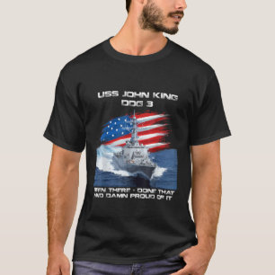 USS John King DDG 3 Destroyer Ship USA Flag Vetera T-Shirt
