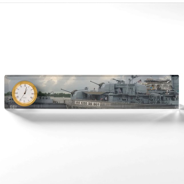 USS KIDD DD 661 Name Uhrenschalter Namensplakette (Vorderseite)