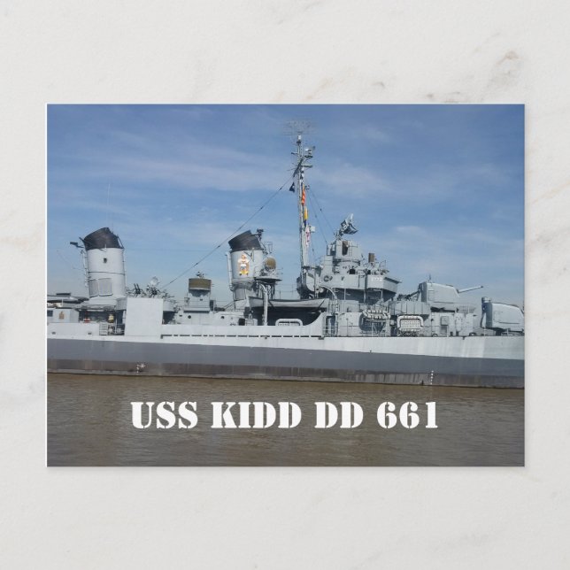 USS KIDD DD 661 Postcard Postkarte (Vorderseite)