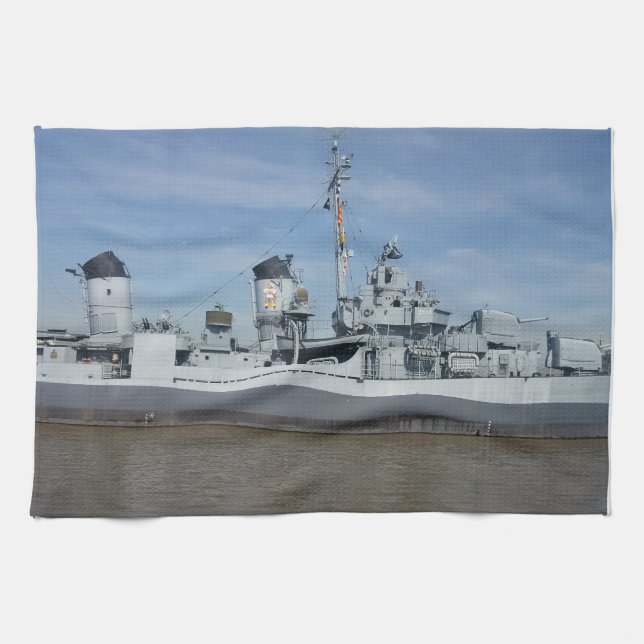 USS Kidd Kitchtuch Geschirrtuch (Horizontal)