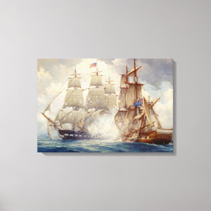 USS Konstitution besiegt Leinwand H.M. Frigate