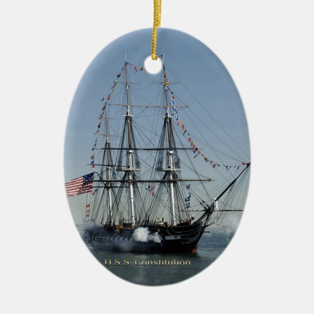USS-Konstitutions-Zündungs-Kanonen Keramik Ornament (Vorne)