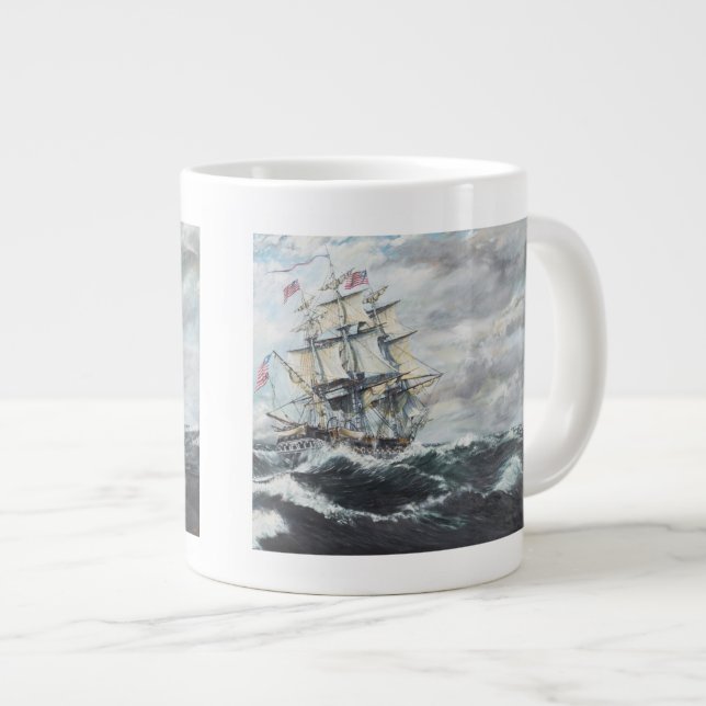 USS-Konstitutionsköpfe für MAJESTÄT Fregatte Jumbo-Tasse (Vorderseite Rechts)