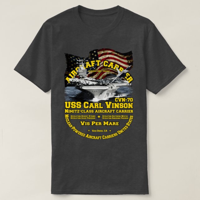 USS l Vinson CVN70 T-Shirt (Design vorne)