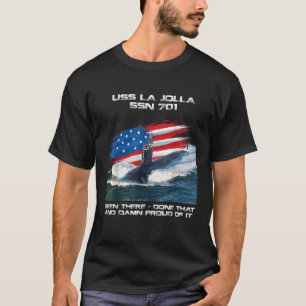 USS La Jolla SSN 701 American Flag U-Boot Veter T-Shirt
