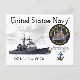 USS LAKE ERIE CG-70 CRUISER - POSTCARD POSTKARTE