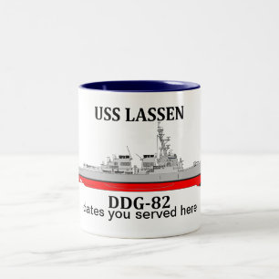 USS Lassen, DDG-82, kundenspezifische Daten servie Zweifarbige Tasse