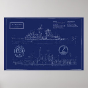 USS Little Rock Bauplan Poster
