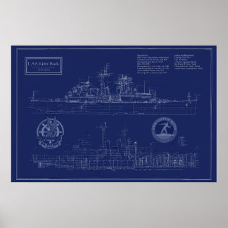 USS Little Rock Bauplan Poster