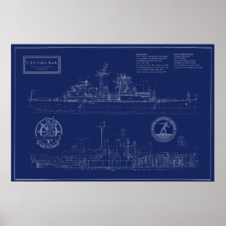 USS Little Rock CLG-4 Kreuzer Blaupause Poster
