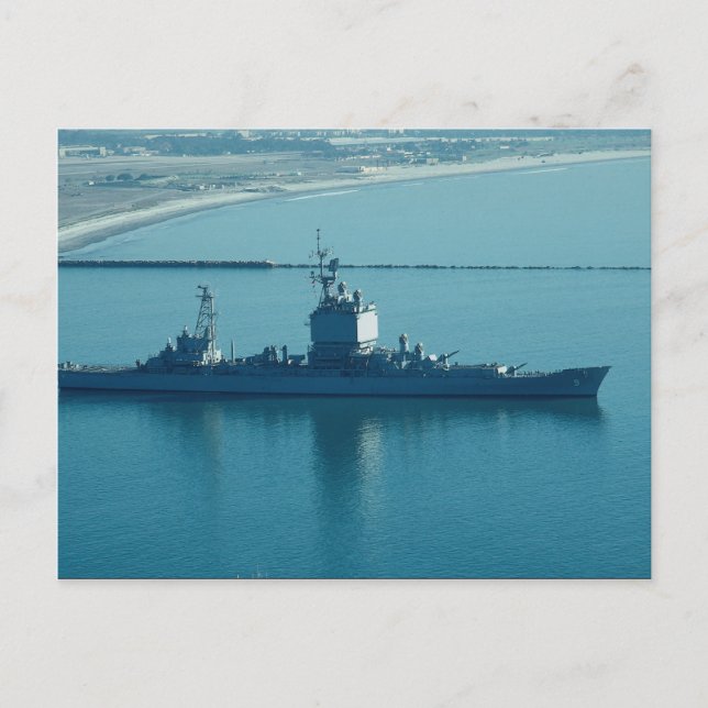 USS Long Beach", CGN-9 nuklear powered cruiser, le Postkarte (Vorderseite)