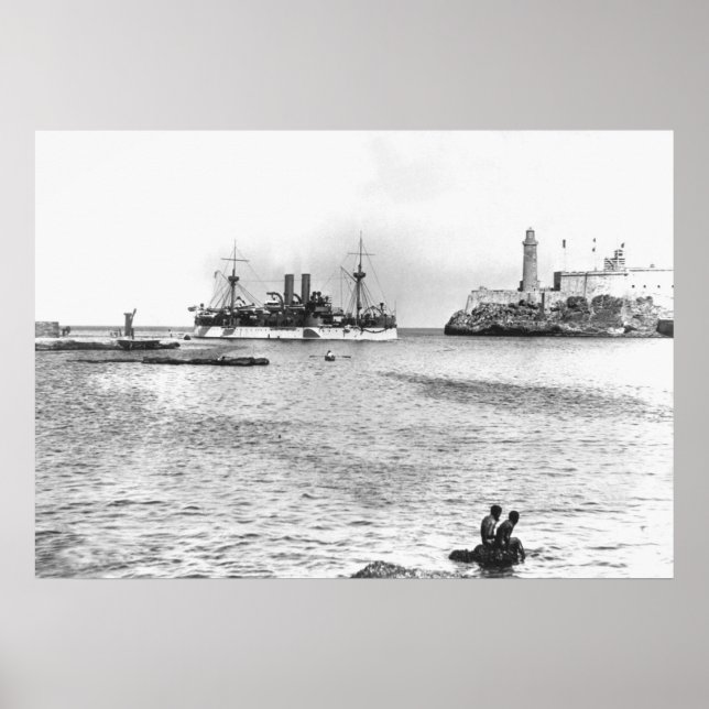 USS Maine im Hafen von Havanna Poster (Vorne)