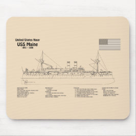 USS Maine - Schiffsplänen SD Mousepad