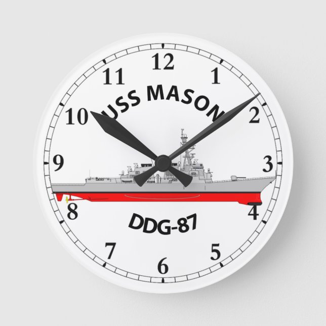 USS MASON - DDG-87 - ARLEIGH BURKE RUNDE WANDUHR (Vorderseite)
