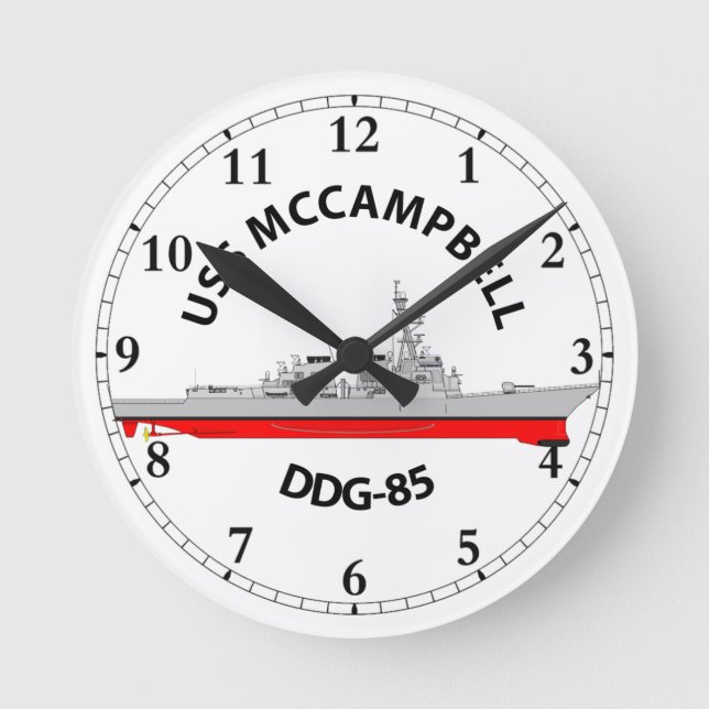 USS MCCAMPBELL - DDG-85 - ARLEIGH BURKE RUNDE WANDUHR (Vorderseite)