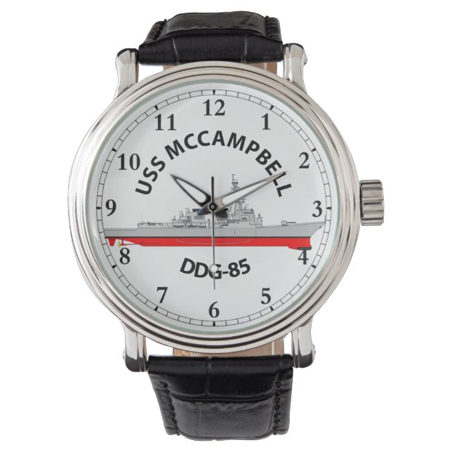 USS MCCAMPBELL - DDG-85 - ARLEIGH BURKE WATCH ARMBANDUHR (Vorderseite)