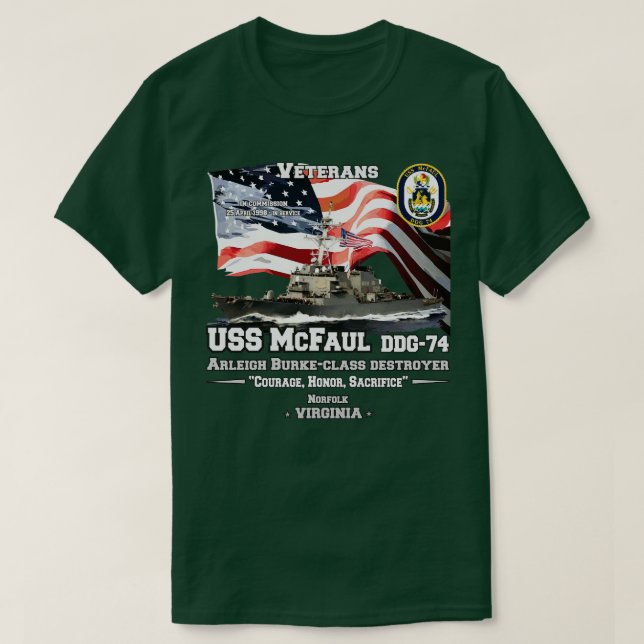 USS McFaul Destroyer Veterans T-Shirt (Design vorne)