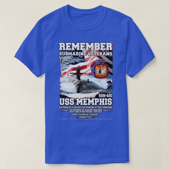 USS Memphis SSN691 U-Boot-Veteranen T-Shirt (Design vorne)