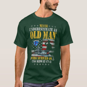 USS Midway CV 41 Flugzeugträger-Flagge unterschätz T-Shirt