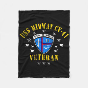 USS Midway CV 41 Flugzeugträger Veteran USA-Flagge Fleecedecke