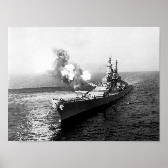 USS Missouri Firing Salvo - 1950 Poster (Vorne)