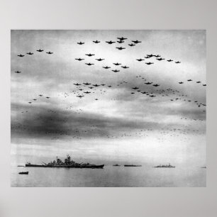 USS Missouri Flyover Übergabe Japans Poster
