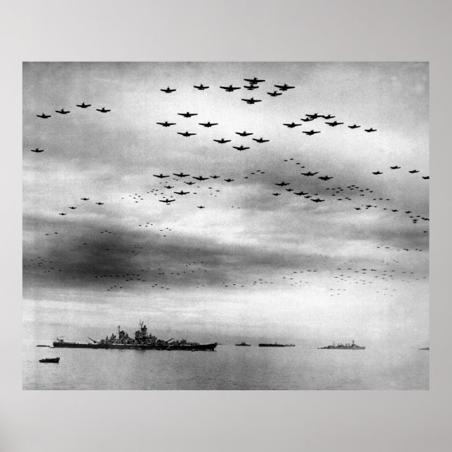 USS Missouri Flyover Übergabe Japans Poster (Vorne)