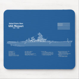 USS Missouri - Pläne für Schiffskonzepte ABD Mousepad
