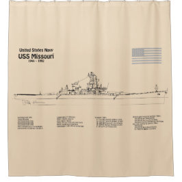 USS Missouri - Schiffs-Blueprint-Pläne SD Duschvorhang