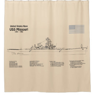 USS Missouri - Schiffs-Blueprint-Pläne SD Duschvorhang