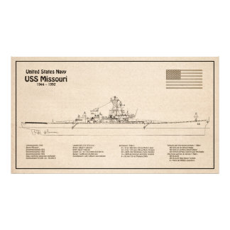 USS Missouri - Schiffs-Blueprint-Pläne SD Fotodruck