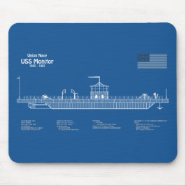 USS Monitor - Pläne für Schiffskonzepte ABD Mousepad