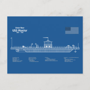 USS Monitor - Pläne für Schiffskonzepte ABD Postkarte