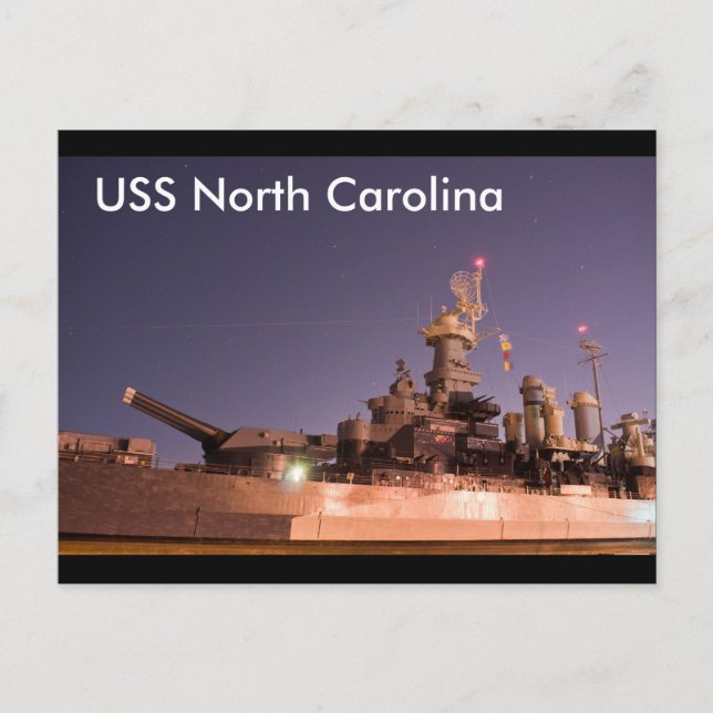 USS North Carolina Postkarte (Vorderseite)