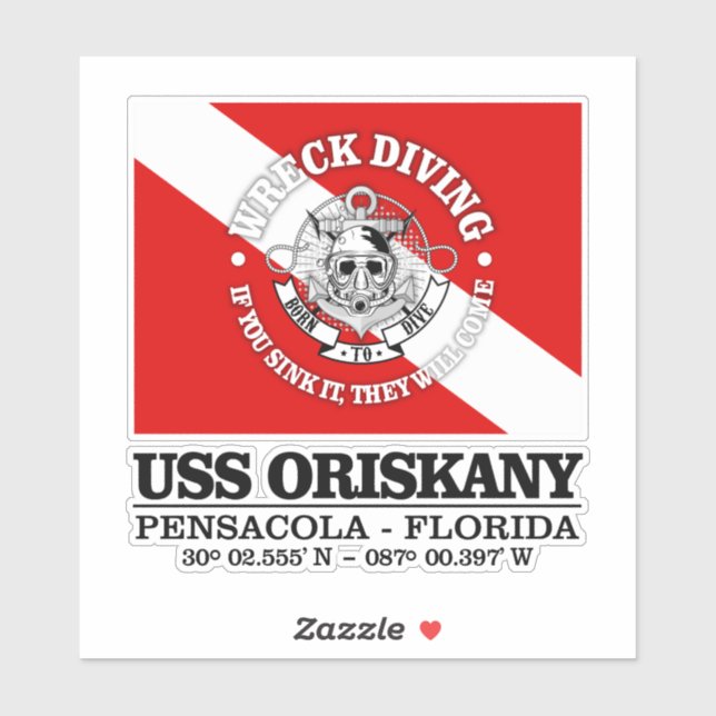 USS Oriskany (beste Wracks) Aufkleber (Blatt)