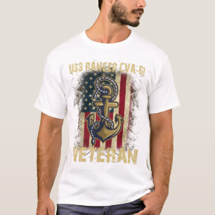 Uss Ranger Cva-61 Veteran America Flag T-Shirt