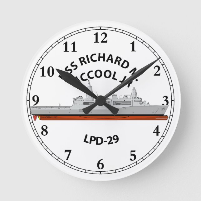 USS RICHARD M MCCOOL JR , LPD-29, SAN ANTONIO, RUNDE WANDUHR (Vorderseite)