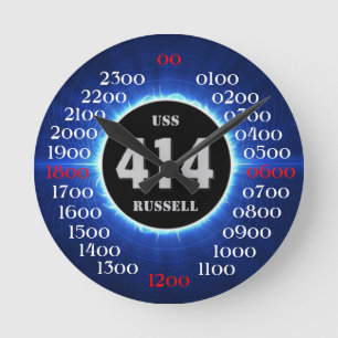 USS Russell (DD-414) Runde Wanduhr