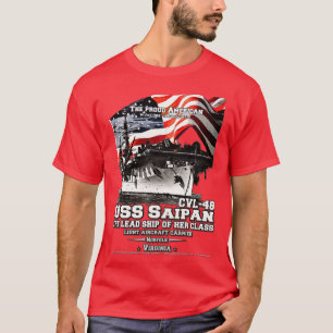 USS Saipan CVL48 leichte Flugzeugträger Veteranen T-Shirt