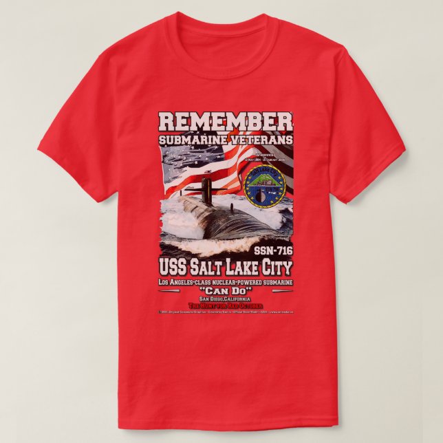 USS Salt Lake City SSN716 U-Boot-Veteranen T-Shirt (Design vorne)