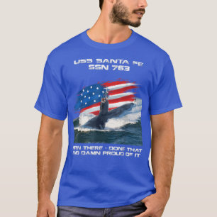 USS Santa Fe SSN763 American Flag U-Boot Vetera T-Shirt