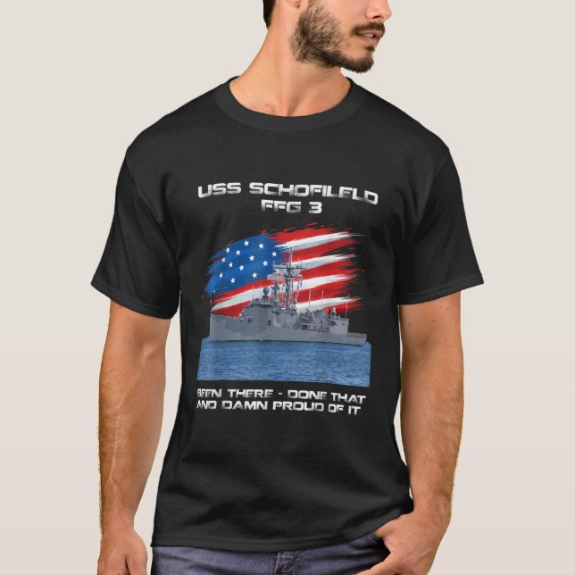 USS Schofield FFG 3 Class Frigation American Flag  T-Shirt (Vorderseite)