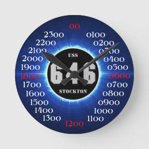 USS Stockton (DD-646) Runde Wanduhr