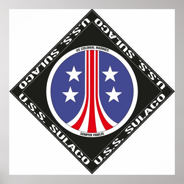 USS Sulaco Colonial Marines Crew Logo Poster (Vorne)